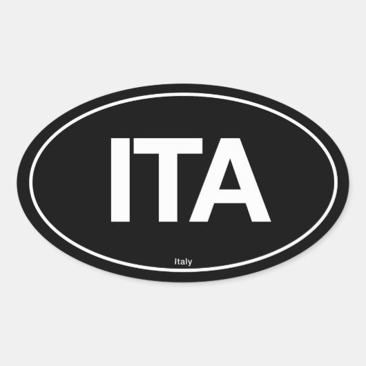 Italië Oval Ovale Sticker (Voorkant)