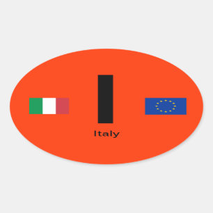 Italië - Ovale sticker in eurostijl