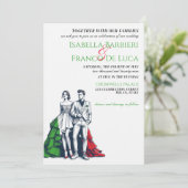 Italië paar bruiloft uitnodiging (Staand voorkant)