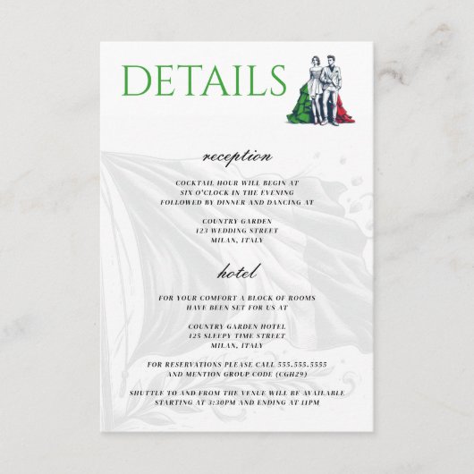 Italië Paar Informatiekaartje (Voorkant)