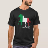Italië, Paard, Italiaanse vlag & ik hou van hardlo T-shirt (Voorkant)