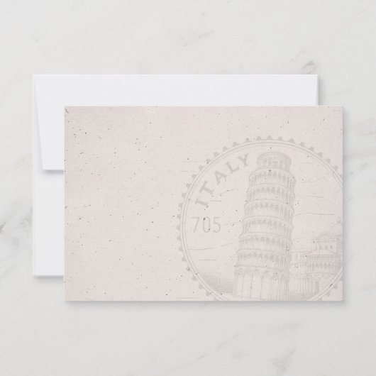 Italië Paspoort bruiloft RSVP Kaartje (Achterkant)