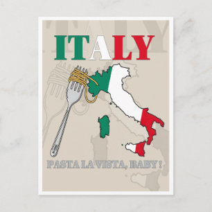 ITALIË PASTA LA VISTA, BABY! BRIEFKAART