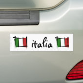 Italië Penseelvlag Bumpersticker (Op auto)