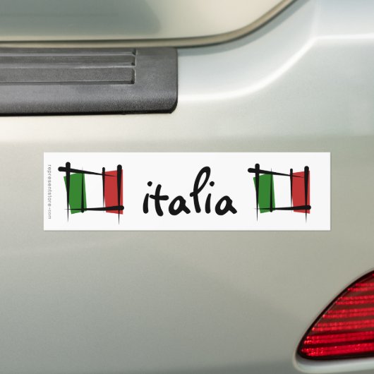 Italië Penseelvlag Bumpersticker (Op auto)