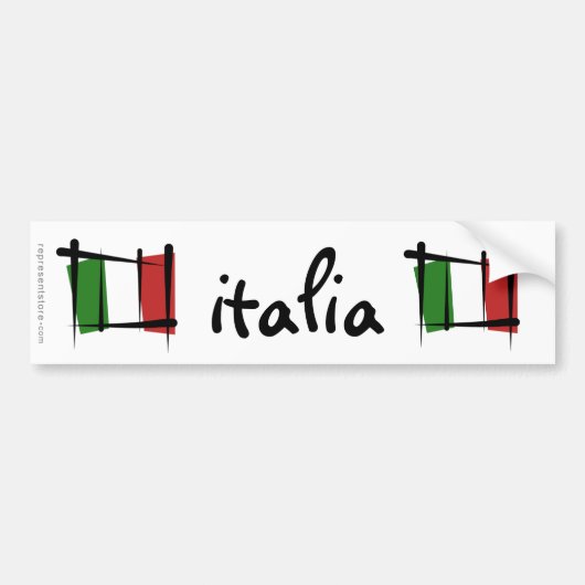 Italië Penseelvlag Bumpersticker (Voorkant)
