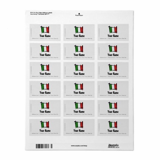 Italië Penseelvlag Etiket (Full Sheet)