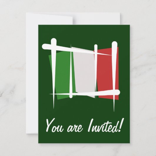 Italië Penseelvlag Kaart (Voorkant)