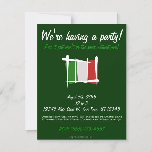 Italië Penseelvlag Kaart (Achterkant)