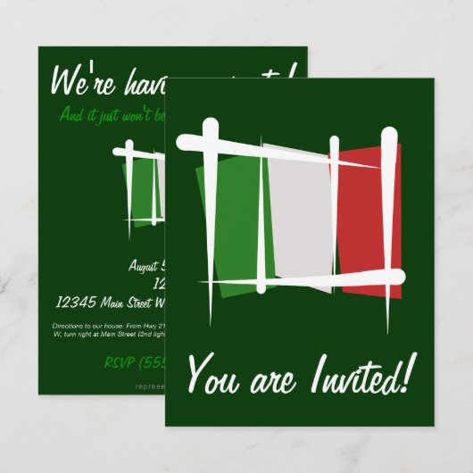 Italië Penseelvlag Kaart (Voorkant / Achterkant)