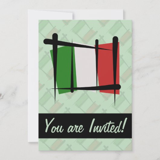 Italië Penseelvlag Kaart (Voorkant)