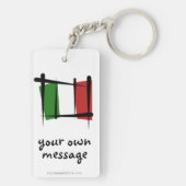 Italië Penseelvlag Sleutelhanger (achterkant)