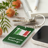 Italië Penseelvlag Sleutelhanger (Voorkant Rechts)