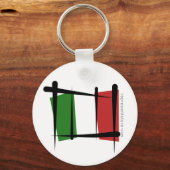 Italië Penseelvlag Sleutelhanger (Voorkant)