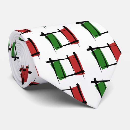 Italië Penseelvlag Stropdas (Opgerold)