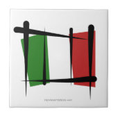 Italië Penseelvlag Tegeltje (Voorkant)