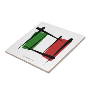 Italië Penseelvlag Tegeltje