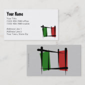 Italië Penseelvlag Visitekaartje (Voorkant / Achterkant)
