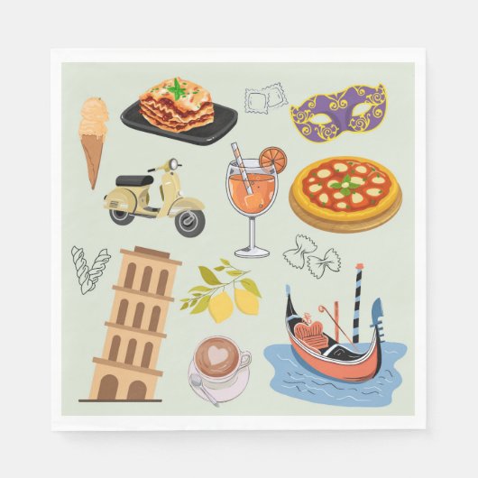 Italië perfecte vakantie servet (Voorkant)