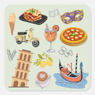 Italië perfecte vakantie vierkante sticker