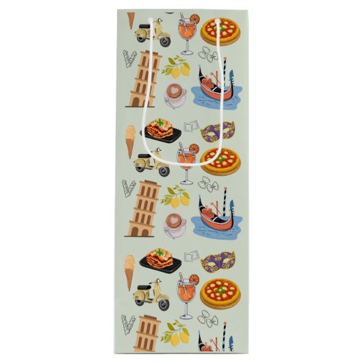 Italië perfecte vakantie wijn cadeautas (Voorkant)