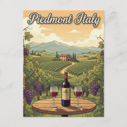 Italië Piëmont Reis Briefkaart (Voorkant)