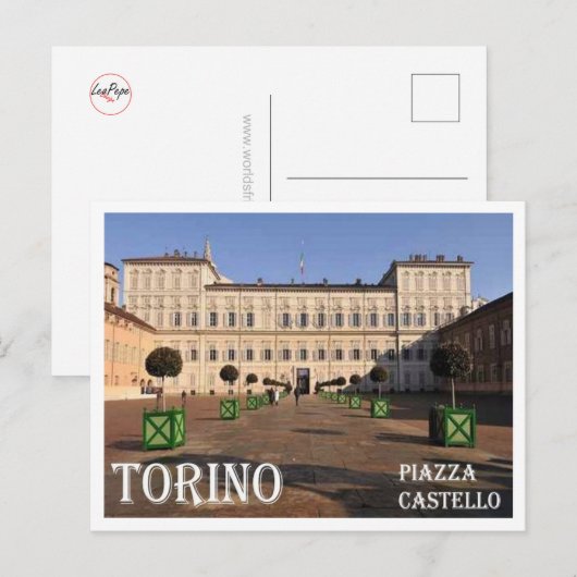 Italië - Piemonte - Torino - Castle Square - Briefkaart (Voorkant / Achterkant)