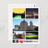 Italië - Piemonte - Torino - I Love - Briefkaart (Voorkant / Achterkant)