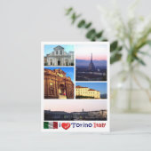 Italië - Piemonte - Torino - I Love - Briefkaart (Staand voorkant)