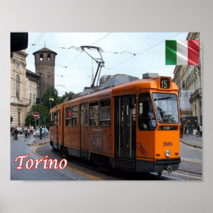 Italië - Piemonte - Torino - Tram - Poster