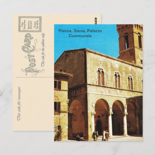 Italië, Pienza, Siena, Palazzo Communale Briefkaart (Voorkant / Achterkant)