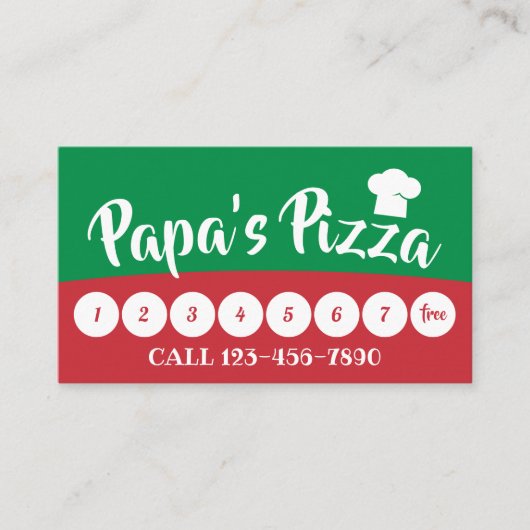 Italië Pizza Pasta Restaurant Loyalty Punch (Voorkant)