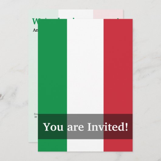 Italië Plain Flag Kaart (Voorkant / Achterkant)