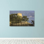 Italië, Portofino. Schilderachtig leven op de Canvas Afdruk (Insitu (Houten vloer))