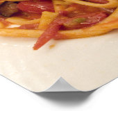 Italië, Positano. Bord van deegwaren en aubergines Poster (Hoek)