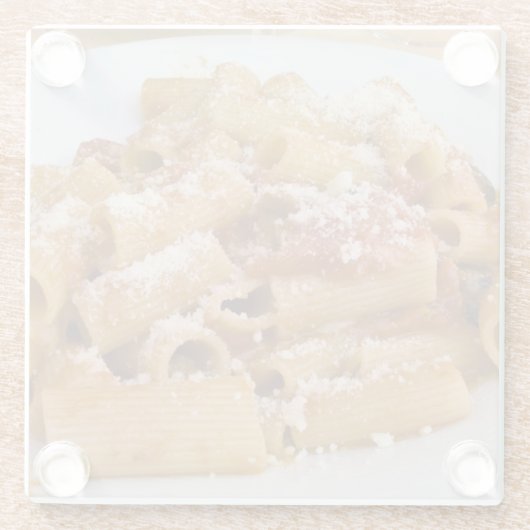 Italië, Positano. Bord van rigatoni weergeven Glazen Onderzetter (Achterkant)