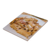 Italië, Positano. Bord van rigatoni weergeven Tegeltje (Zijkant)