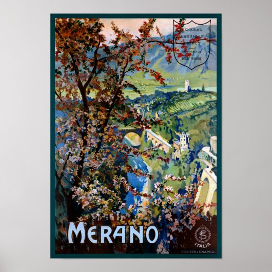 Italië Poster merano Meran Restaurated Vintage Tra (Voorkant)