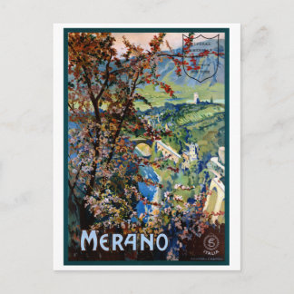 Italië Poster merano Meran Restaurated Vintage Tra Briefkaart