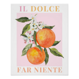 Italië Poster, Sinaasappel Fruit Print, La Dolce V Perfect Poster