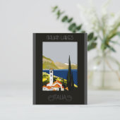 Italië Poster van het Italiaanse meer van Retro Vi Briefkaart (Staand voorkant)