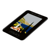 Italië Poster van het Italiaanse meer van Retro Vi Magneet (Linkerzijde)