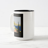 Italië Poster van het Italiaanse meer van Retro Vi Tweekleurige Koffiemok (Voorkant links)