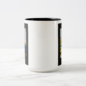 Italië Poster van het Italiaanse meer van Retro Vi Tweekleurige Koffiemok (Center)