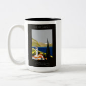 Italië Poster van het Italiaanse meer van Retro Vi Tweekleurige Koffiemok (Links)