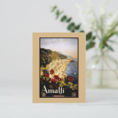 Italië Poster voor reizen langs de kust van Amalfi Briefkaart (Staand voorkant)