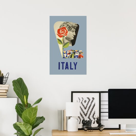 Italië Poster voor reizen met bestemming Italië (Thuiskantoor)