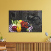 Italië, provincie Brescia, Gargnano. Tabel met Canvas Afdruk (Insitu (Woonkamer))