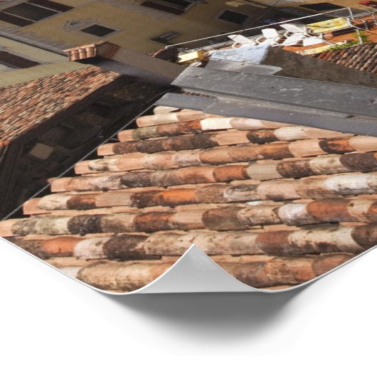 Italië, provincie Brescia, Limone sul Garda. Stad Poster (Hoek)