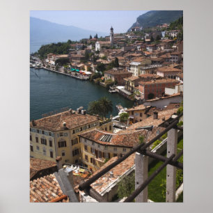 Italië, provincie Brescia, Limone sul Garda. Stad Poster